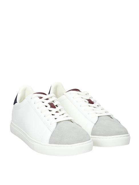 ARMANI EXCHANGE A|X Skórzane trampki op.biały+granatowy+bordowy - Buty męskie