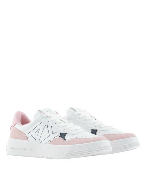 ARMANI EXCHANGE A|X Adidasy  op.biały+różowy+czarny - Buty damskie