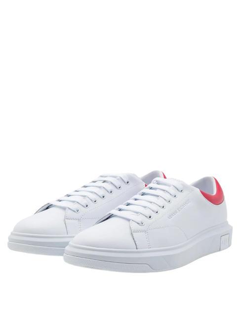 ARMANI EXCHANGE ACTION Skórzane trampki op.biały+czerwony - Buty męskie