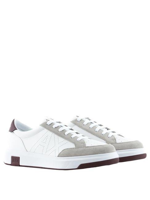 ARMANI EXCHANGE A|X Adidasy op.biały+bordowy - Buty męskie