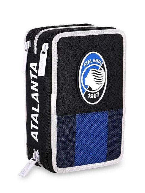 ATALANTA 1907 Piórnik z 3 zamkami błyskawicznymi i zestawem szkolnym Czarny - Piórniki i akcesoria