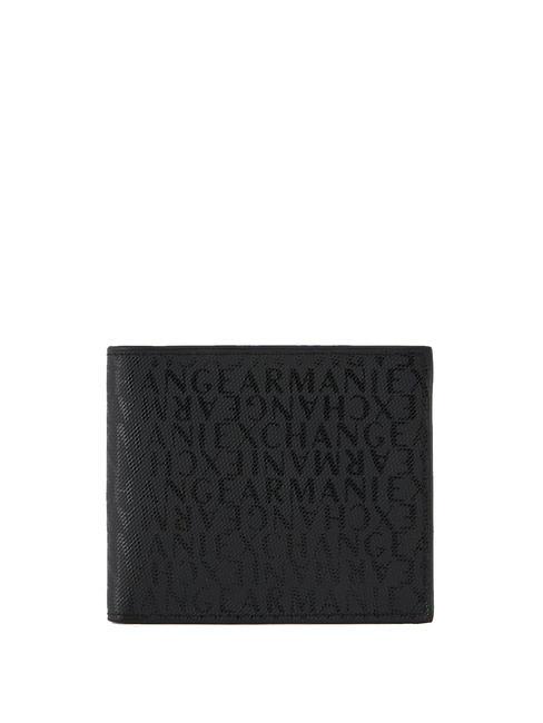 ARMANI EXCHANGE PORTAFOGLIO Nadruk logo na całej powierzchni czarny/ultramaryna - Portfele męskie