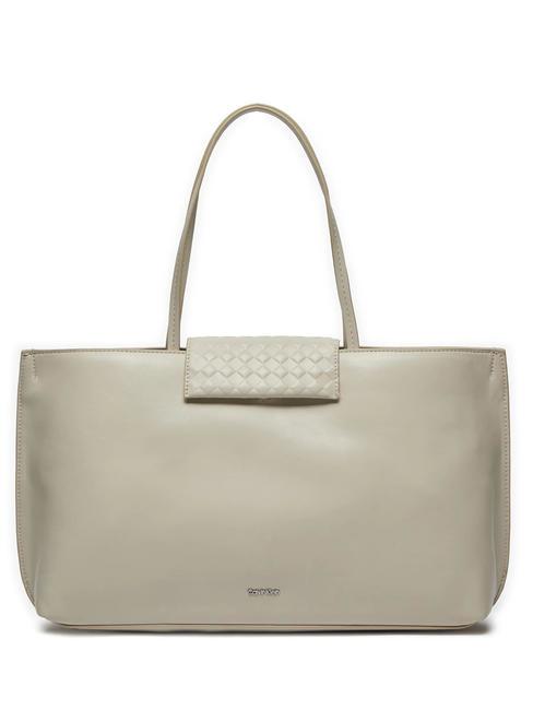 CALVIN KLEIN CALVIN MINI QUILT Torba na ramię ciemny ecru - Torby damskie