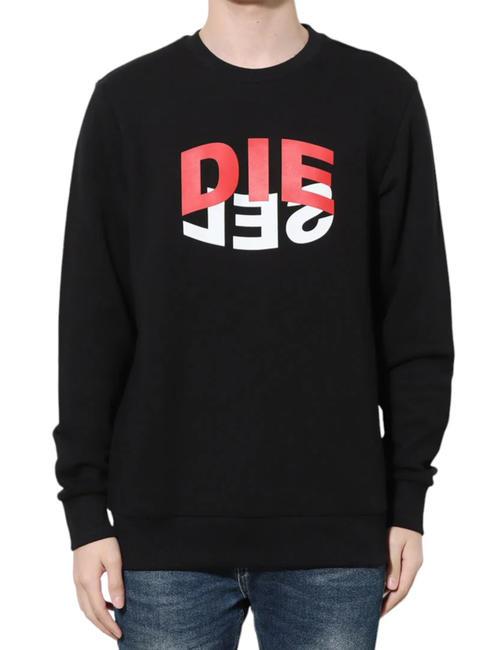 DIESEL S-GIRK Bluza bawełniana z okrągłym dekoltem czarny - Bluzy męskie