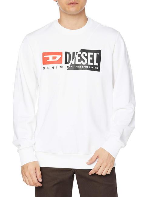 DIESEL S-GIRK Bluza bawełniana z okrągłym dekoltem biały - Bluzy męskie