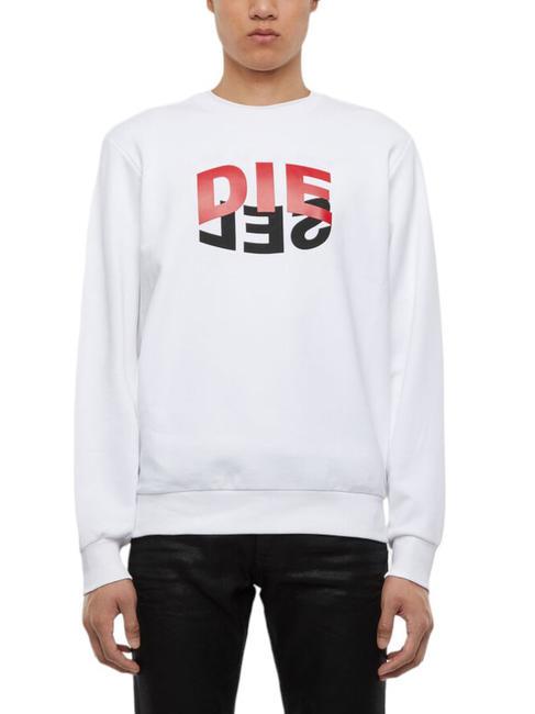 DIESEL S-GIRK Bluza bawełniana z okrągłym dekoltem biały - Bluzy męskie