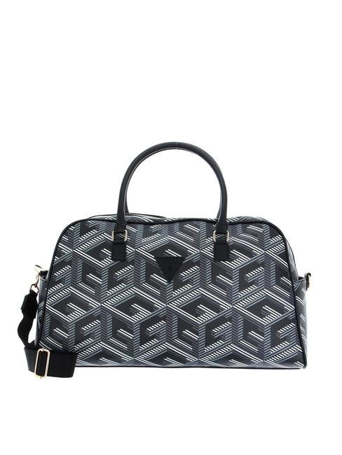 GUESS WILDER Torba weekendowa z paskiem na ramię czarne logo - Mnóstwo