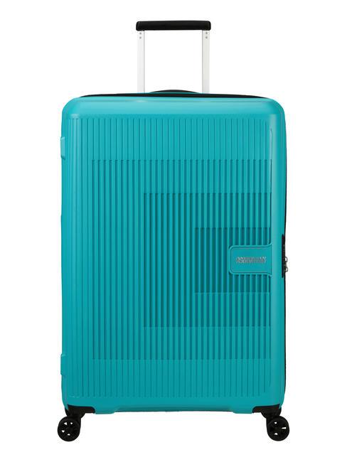 AMERICAN TOURISTER AEROSTEP Duży rozszerzalny wózek tonik turkusowy - Wózki twarde