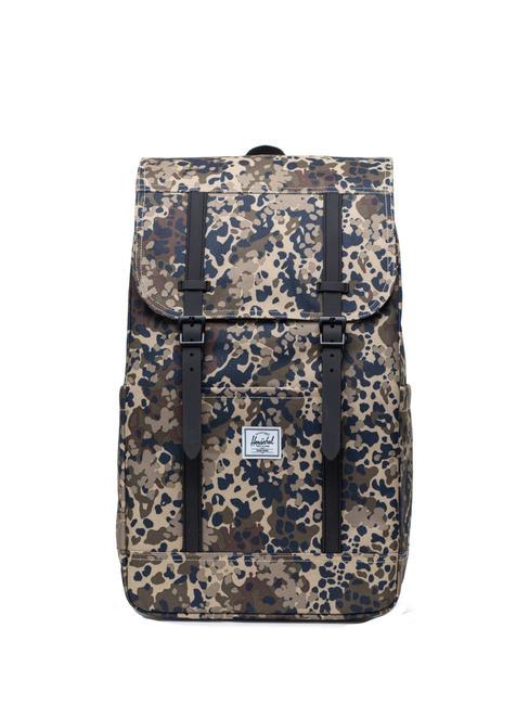 HERSCHEL RETREAT Plecak na laptopa 15,6" kamuflaż terenowy - Plecaki szkolne i rekreacyjne
