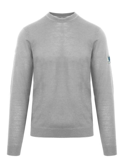 AQUASCUTUM LATERAL LOGO Sweter z okrągłym dekoltem z mieszanki wełny szary - Koszulki męskie