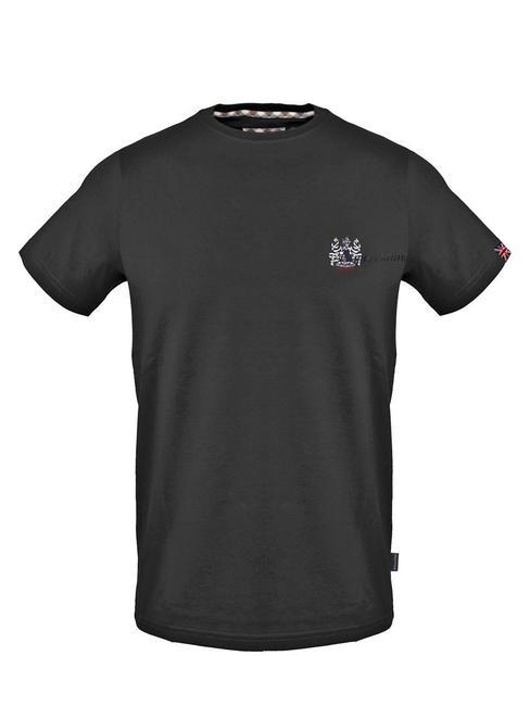 AQUASCUTUM STEMMA LOGO Koszulka bawełniana czarny - Koszulki męskie