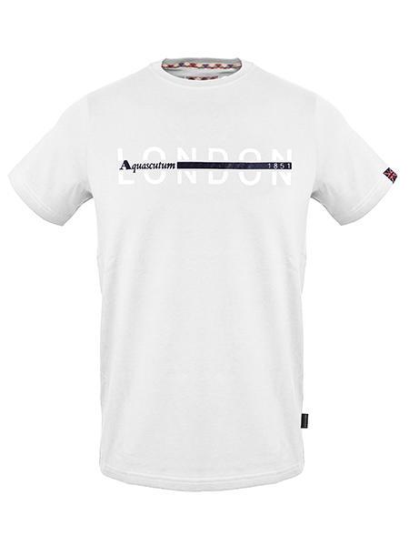 AQUASCUTUM LONDON Koszulka bawełniana biały - Koszulki męskie