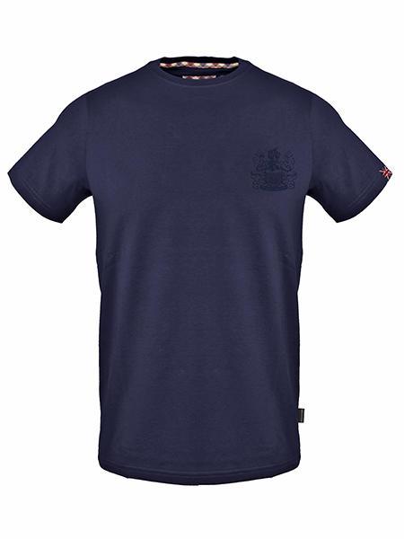 AQUASCUTUM TONAL ALDIS LOGO Koszulka bawełniana marynarka wojenna - Koszulki męskie
