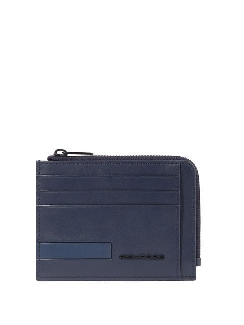 PIQUADRO PAUL Skórzany Portmonetka / Etui na Karty niebieski - Portfele męskie