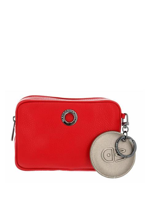 MANDARINA DUCK MELLOW Wielofunkcyjna skórzana mini torba SZKARŁATNY OGIEŃ - Torby damskie