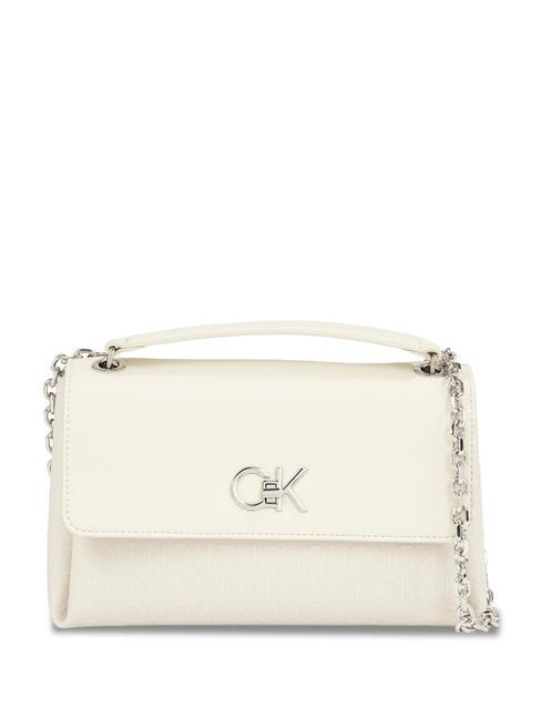 CALVIN KLEIN RE-LOCK Convertible Torba na ramię / torba crossbody ciemny ecru - Torby damskie