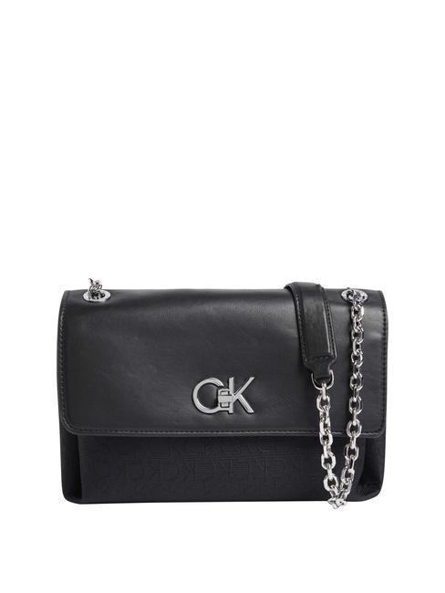 CALVIN KLEIN RE-LOCK Convertible Torba na ramię / torba crossbody czarnyczarny - Torby damskie