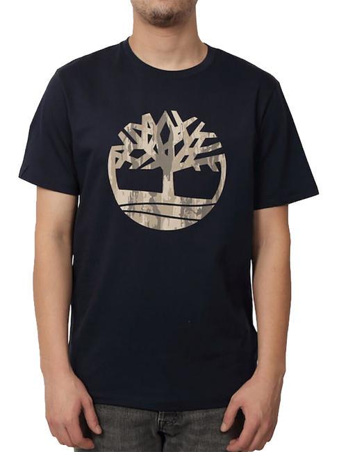 TIMBERLAND KENNEBEC RIVER TREE LOGO Koszulka bawełniana ciemny szafir - Koszulki męskie