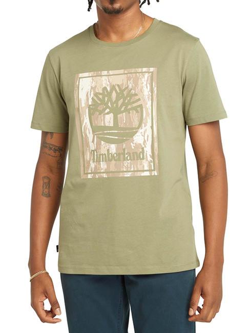 TIMBERLAND STACK LOGO Koszulka bawełniana pudełko z ziemią - Koszulki męskie
