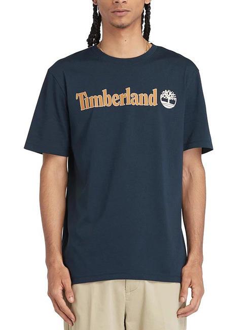 TIMBERLAND KENNEBEC RIVER LINEAR LOGO Koszulka bawełniana ciemny szafir - Koszulki męskie