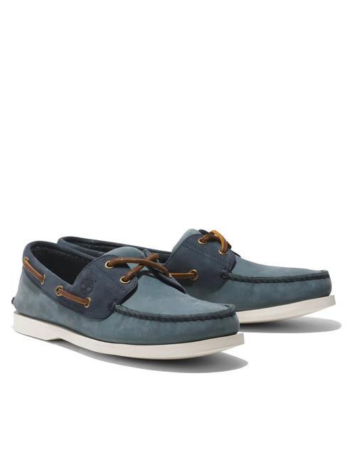 TIMBERLAND CLASSIC BOAT Skórzany but żeglarski średni niebieski nubuk - Buty męskie