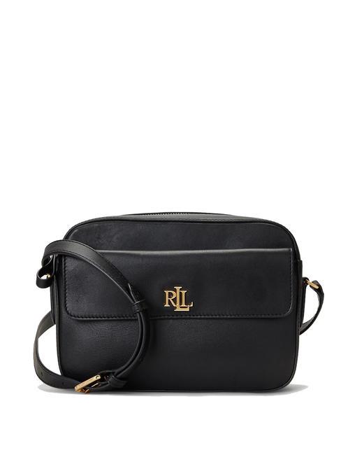 RALPH LAUREN MARCY Średniej wielkości skórzana torba na ramię CZARNY - Torby damskie