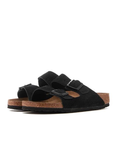 BIRKENSTOCK ARIZONA Pantofelek ze skóry zamszowej czarny - Buty uniseks