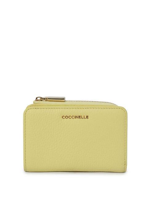 COCCINELLE METALLIC SOFT Mały portfel ze skóry młotkowanej mycie wapnem - Portfele damskie