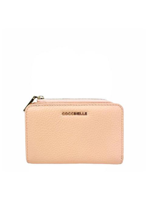 COCCINELLE METALLIC SOFT Mały portfel ze skóry młotkowanej wschód słońca - Portfele damskie
