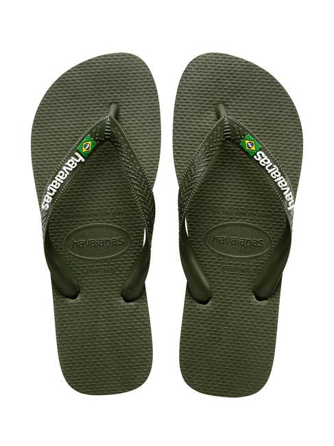 HAVAIANAS BRASIL LOGO Klapki  zielony/zielony - Buty uniseks