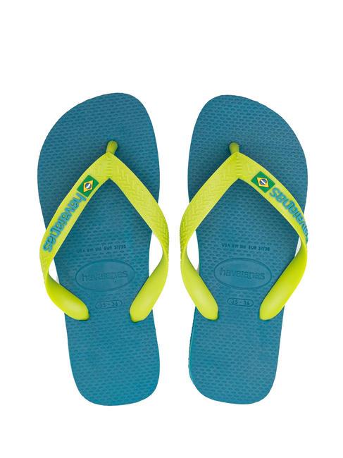 HAVAIANAS BRASIL LOGO Klapki  amazonit niebieski - Buty uniseks