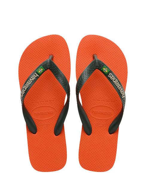 HAVAIANAS BRASIL LOGO Klapki  pomarańczowy zachód słońca - Buty uniseks