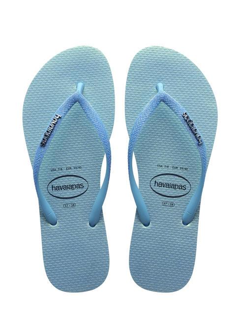 HAVAIANAS SLIM GLITTER IRIDESCENT Klapki lawendowy niebieski - Buty damskie