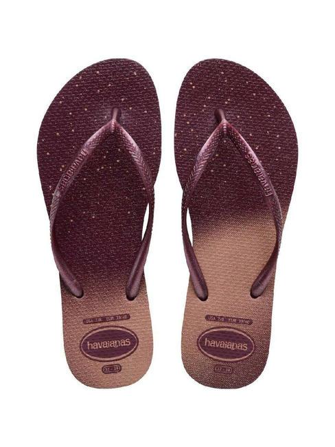 HAVAIANAS SLIM GLOSS Klapki fioletowa gleba - Buty damskie