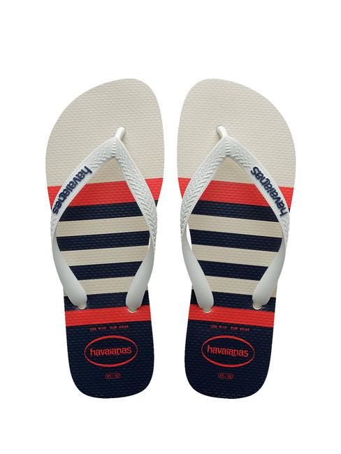 HAVAIANAS TOP NAUTICAL Klapki biały/biały/granatowy - Buty męskie