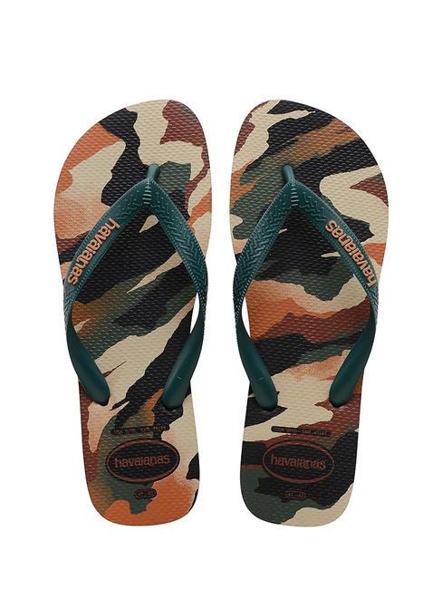 HAVAIANAS TOP CAMU Klapki czarny/zielony pantanal - Buty uniseks