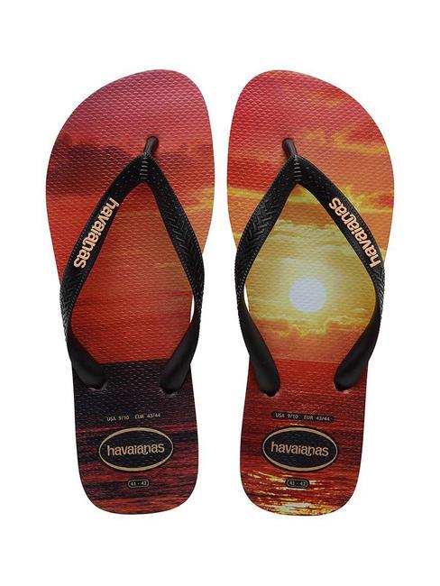 HAVAIANAS HYPE Klapki czarny/czarny/brzoskwiniowy - Buty męskie