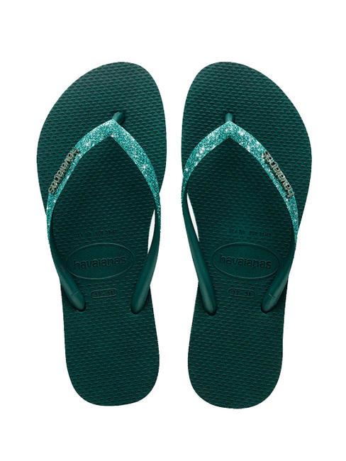 HAVAIANAS SLIM SPARKLE Klapki Pantanal zielony - Buty damskie
