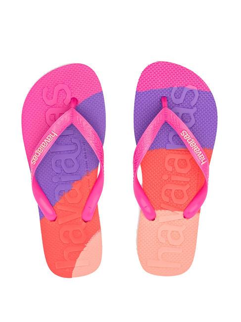 HAVAIANAS TOP LOGOMANIA COLORS II Klapki różowy strumień - Buty uniseks