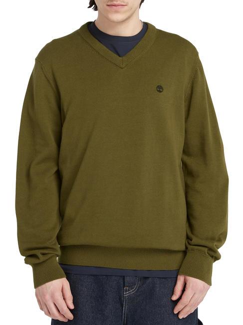 TIMBERLAND WILLIAMS RIVER  Sweter bawełniany ciemnooliwkowy - Koszulki męskie
