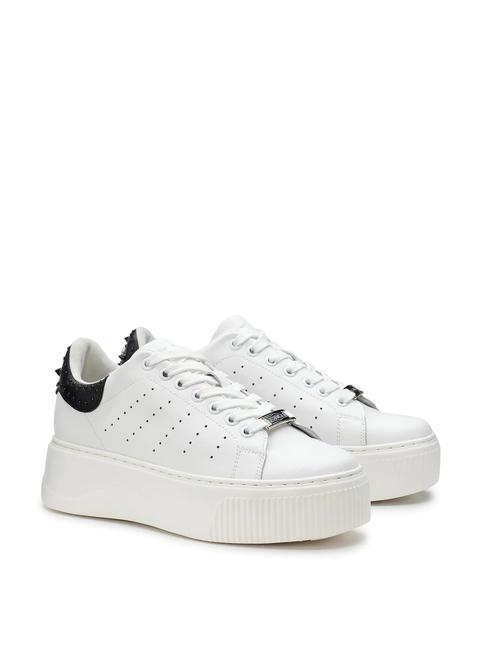 CULT PERRY 4236 Skórzane trampki z ćwiekami biały/czarny - Buty damskie