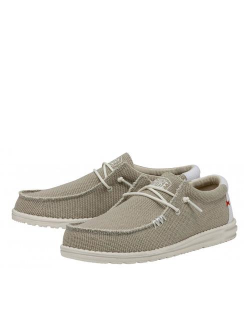 HEY DUDE WALLY BRAIDED Łatwe w noszeniu buty z płótna złamana biel - Buty męskie
