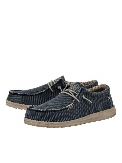 HEY DUDE WALLY BRAIDED Łatwe w noszeniu buty z płótna niebieska noc - Buty męskie