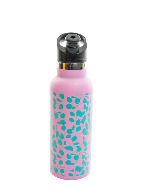 CARTOMANIA GIFT&DECOR Butelka na wodę z zakrętką słomkową 500 ml różowy - Butelki termiczne na wodę