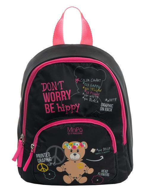 MINIPA' DON'T WORRY BE HIPPY Mini plecak Czarny - Plecaki szkolne i rekreacyjne