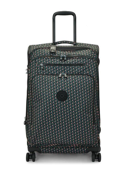 KIPLING NEW YOURI SPIN M Średni wózek rozszerzalny 3d k różowy - Wózki półsztywne