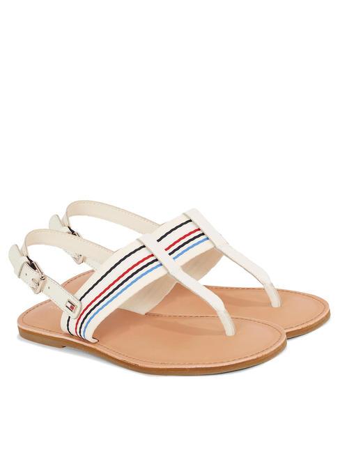 TOMMY HILFIGER FLAT STRIPES Sandały typu japonki z odkrytym piętą perkal - Buty damskie