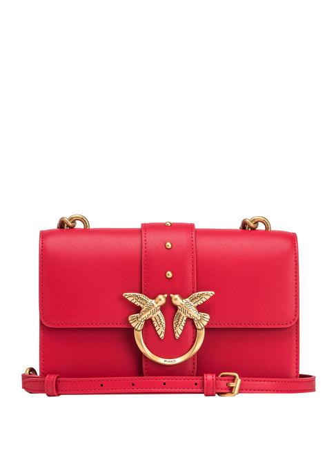 PINKO MINI LOVE BAG Jedna prosta torba czerwono-antyczne złoto - Torby damskie