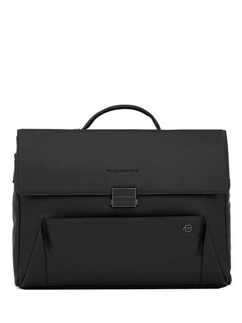PIQUADRO PAN  15" Teczka na laptopa, skóra Czarny - Teczki robocze