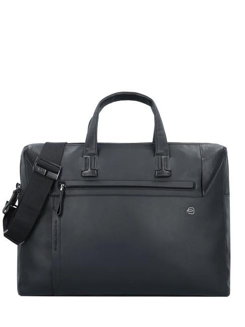 PIQUADRO PAN  15,6" skórzana teczka na laptopa Czarny - Teczki robocze